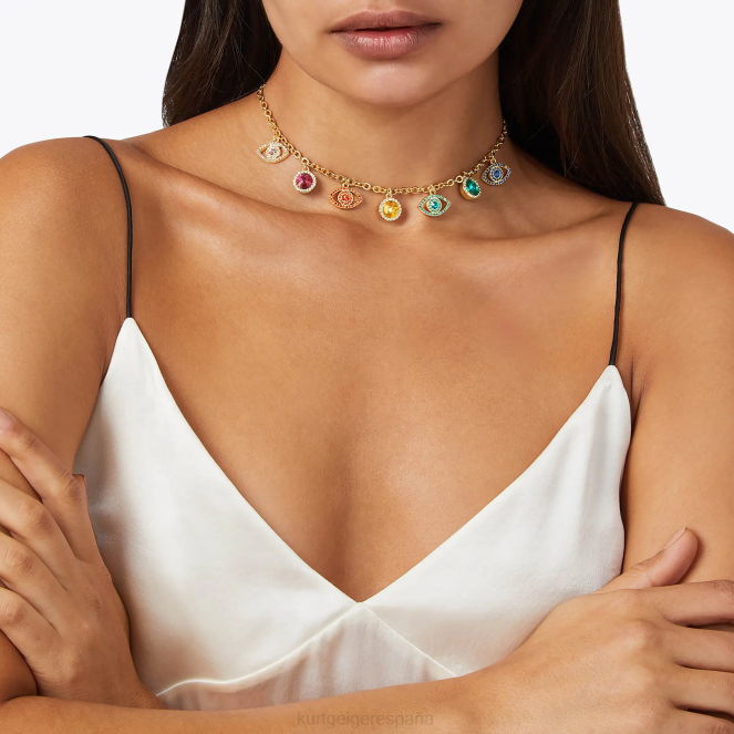 Kurt Geiger mujer collar de cristal de mal de ojo de Londres 2LPR589 | accesorios oro